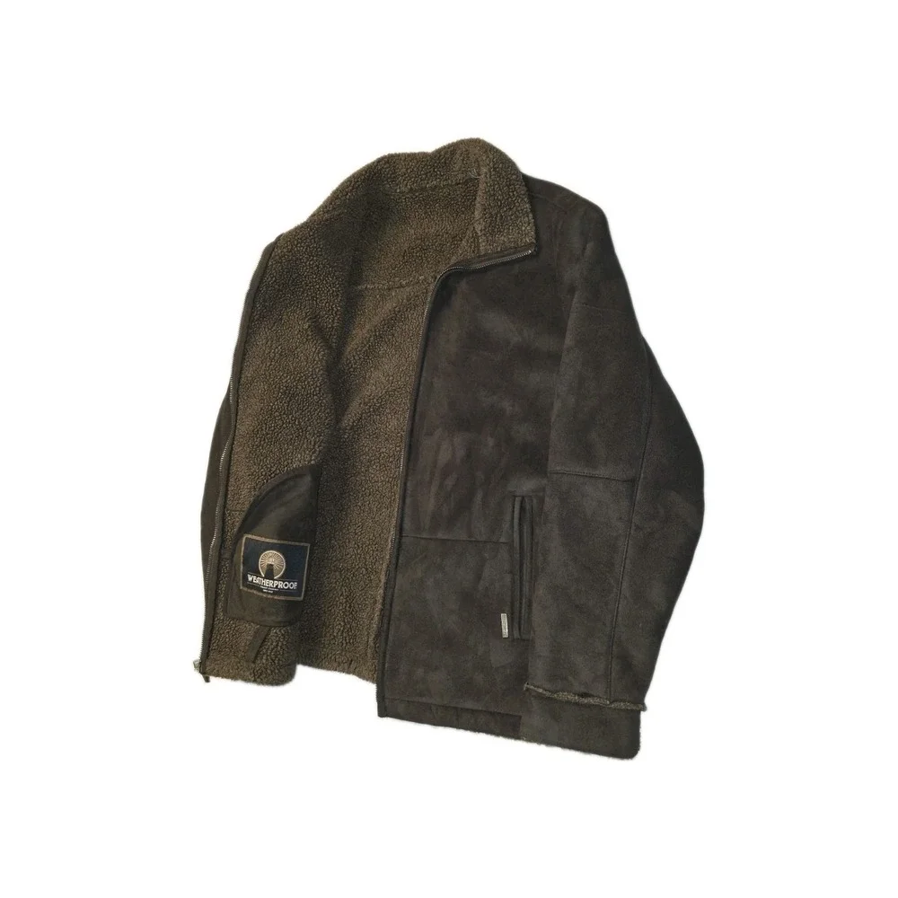 Weatherproof Garment Company Faux-Suede Sherpa-Lined Size L Dark Brown Jacket - Picture 3 of 10